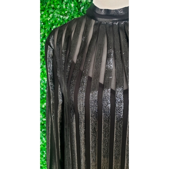 36. J.Crew Mockneck silk chiffon top in stripe - Picture 4 of 8